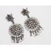 Crystal Polki Earrings Silver 925 Sterling Dangle Drop Women Uncut Handmade E231
